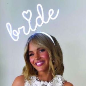 Custom neon LED headband bride. Bridal bachelorette attire normally $200+tax